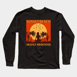 Beach meditation vintage Long Sleeve T-Shirt